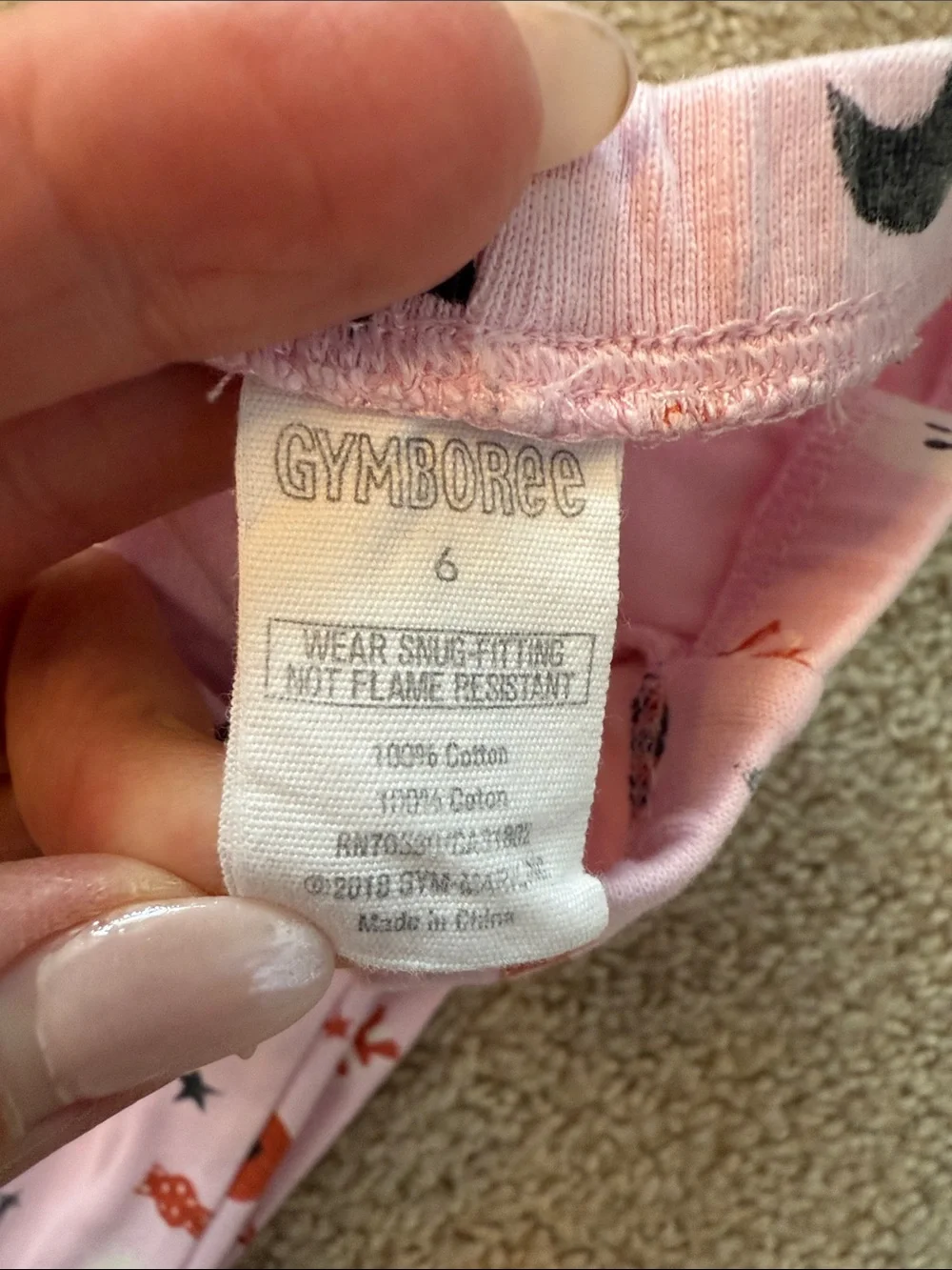 Gymboree Pink Halloween Print Pajama Set with Pumpkins & Ghosts girls 6